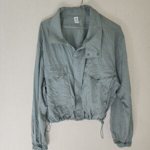 Yogalicious Sage Green Full Zip Lightweight Radiant Commuter Jacket Sz Large